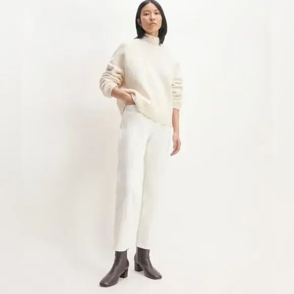 EVERLANE The Day Boot Dark Brown Italian Leather Block Heel Ankle Zip Size 8 NEW